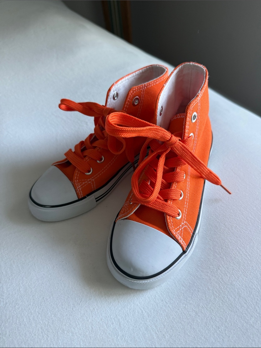 Orange Kids High-Top Canvas Sneakers - Unbranded